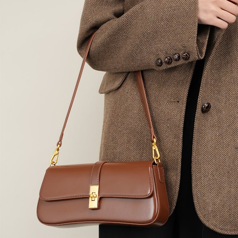 French minimalist baguette cross - body bag - zoraflux