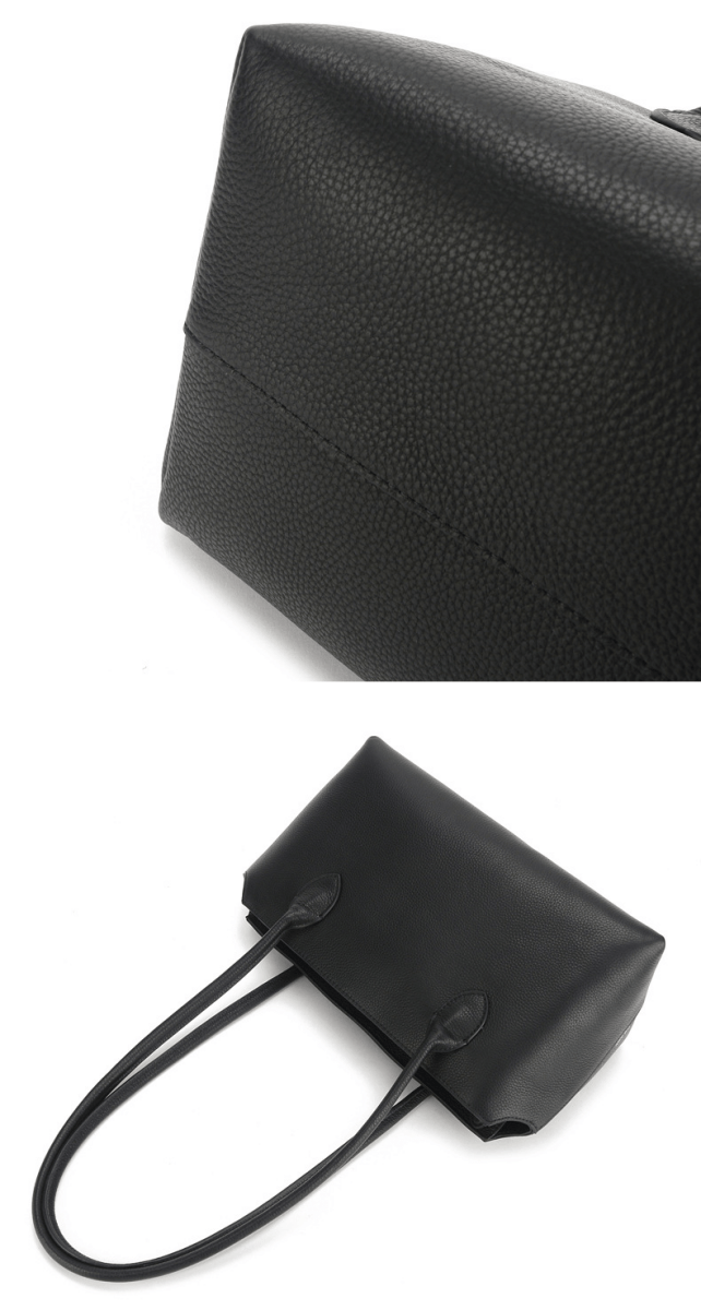 Genuine leather minimalist style tote bag - zoraflux