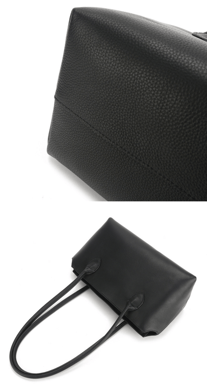 Genuine leather minimalist style tote bag - zoraflux