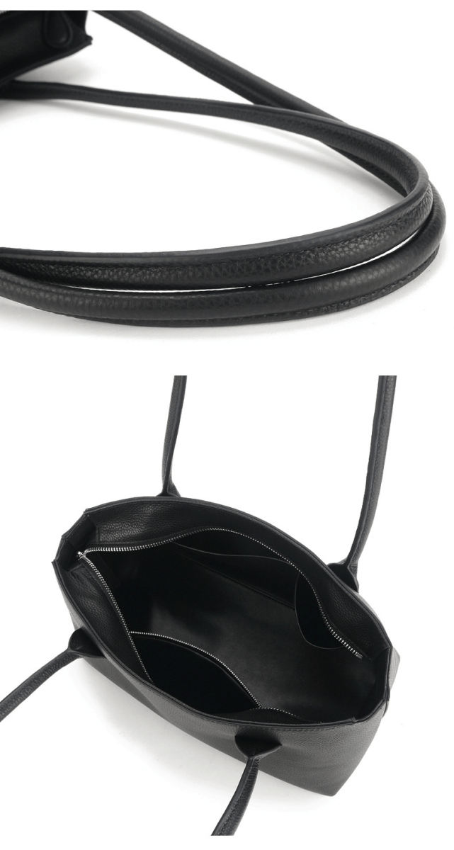 Genuine leather minimalist style tote bag - zoraflux