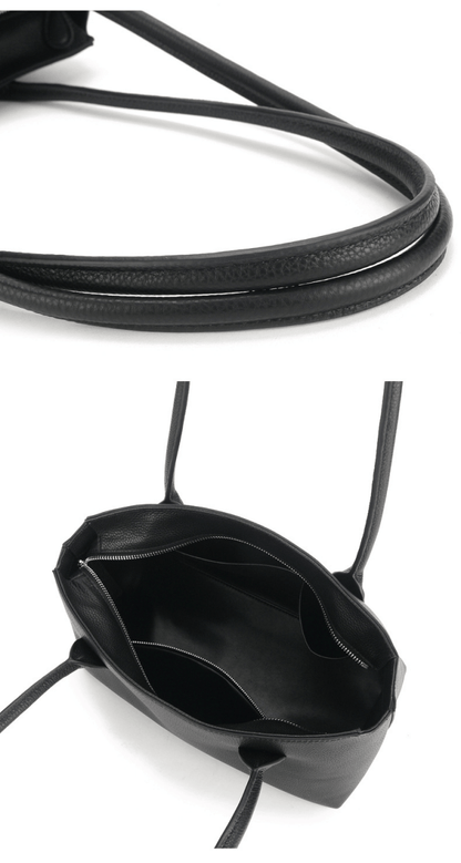 Genuine leather minimalist style tote bag - zoraflux