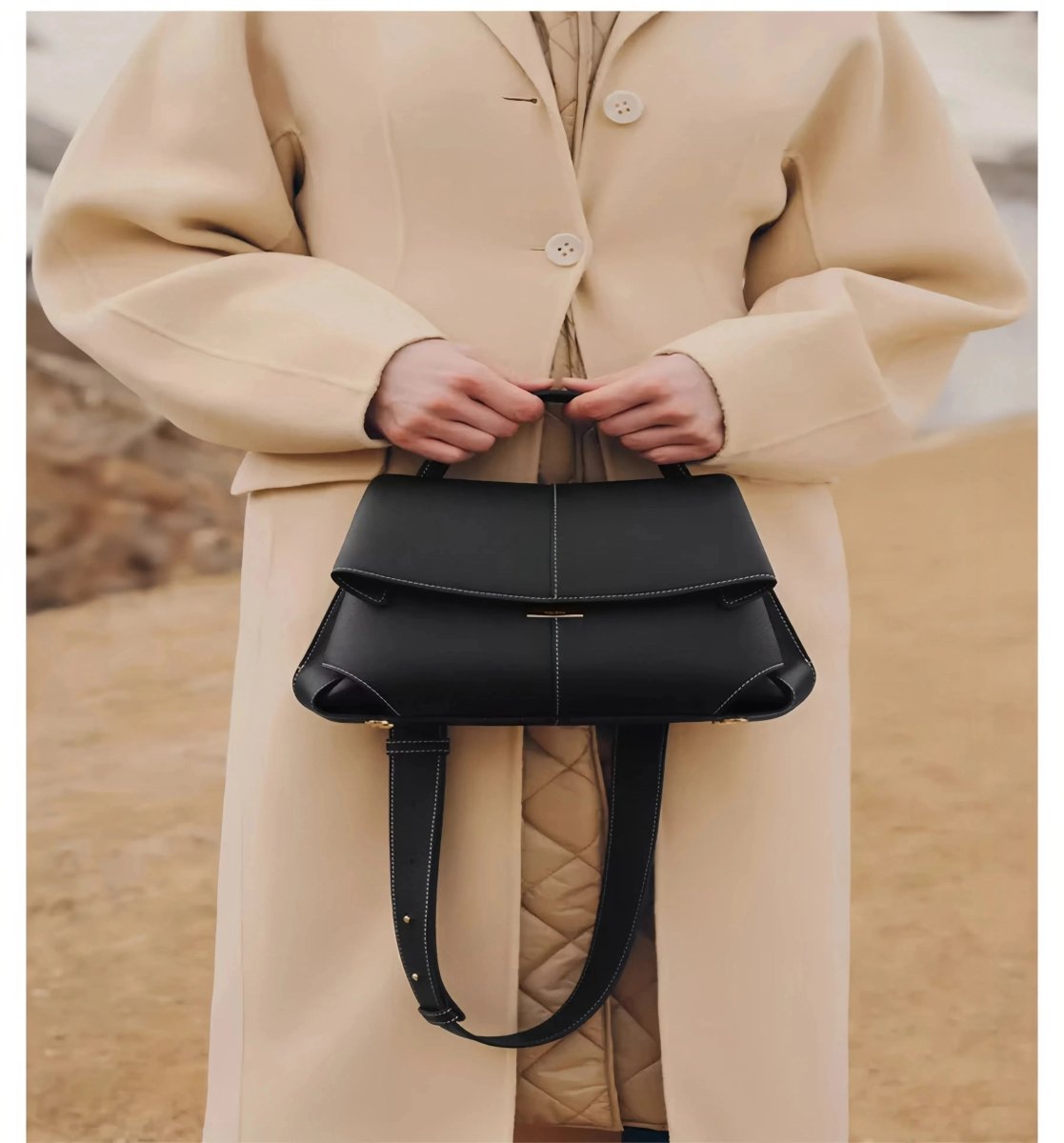 Genuine leather women's handbag - zoraflux