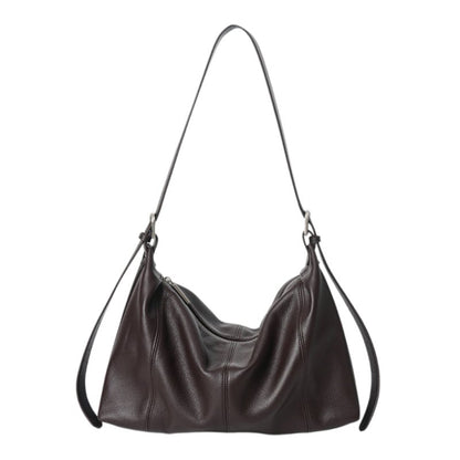 Genuine Top‑Grain Cowhide Hobo Bag Soft Leather Shoulder Crossbody Handbag for Women Daily Office - zoraflux