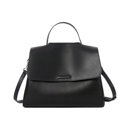 Genuine Top‑Grain Cowhide Satchel Bag Flap Leather Handbag Adjustable Crossbody Shoulder Bag for Women - zoraflux