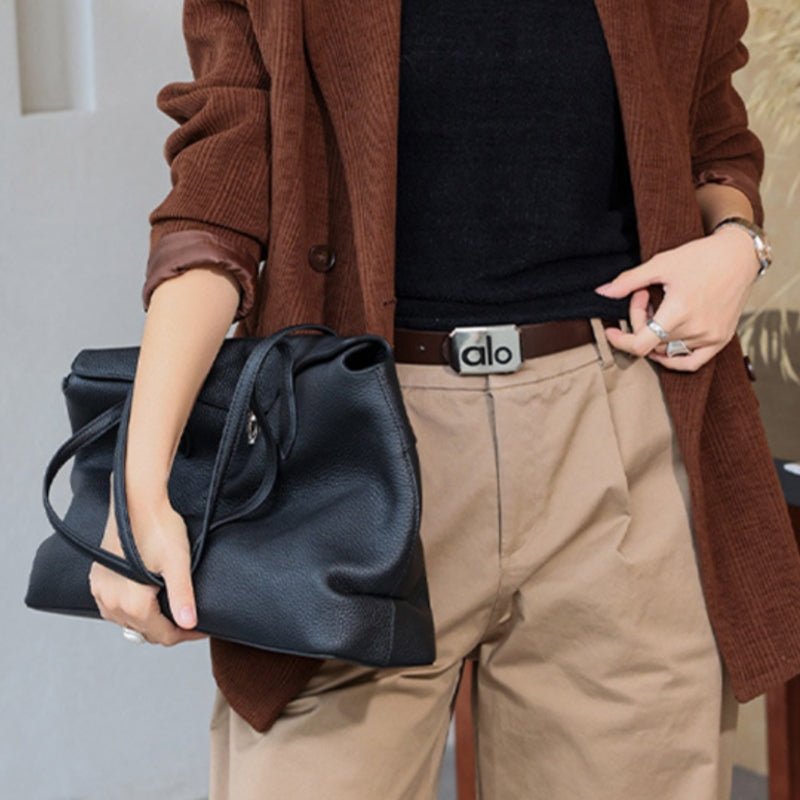 Genuine Top‑Grain Cowhide Tote Bag, Large Capacity Women Shoulder Handbag for Work Commute - zoraflux