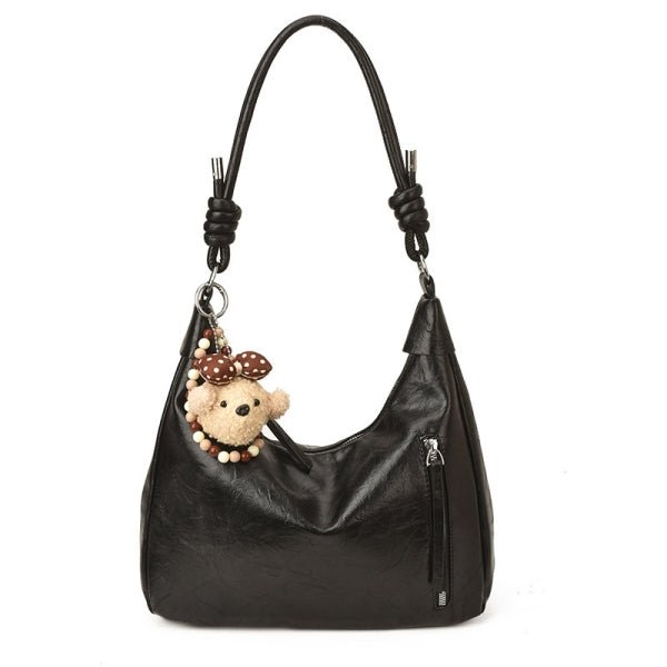 Gift a lucky plush puppy pendant and a shoulder bag - zoraflux