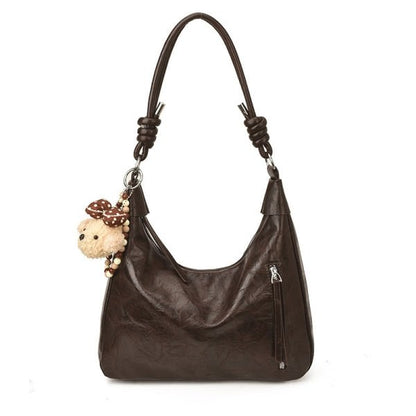 Gift a lucky plush puppy pendant and a shoulder bag - zoraflux