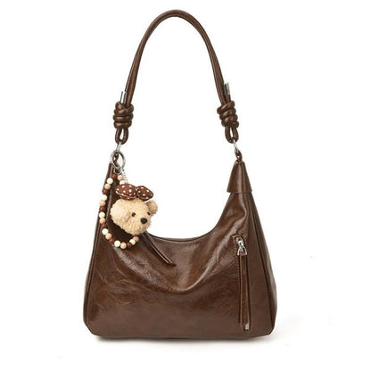 Gift a lucky plush puppy pendant and a shoulder bag - zoraflux