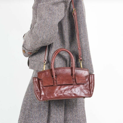 Handmade vegetable - tanned cowhide crossbody bag - zoraflux