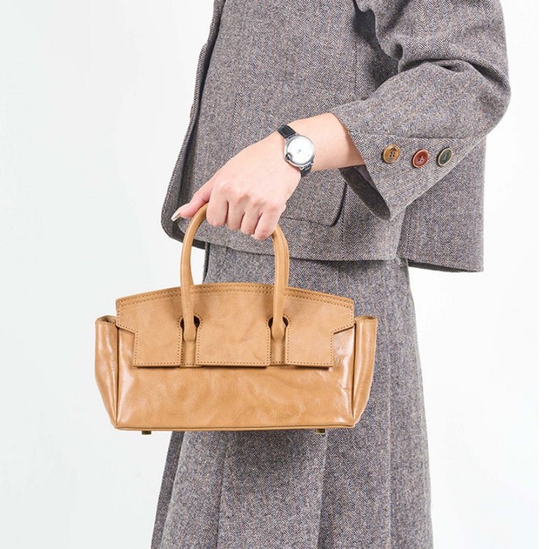 Handmade vegetable - tanned cowhide crossbody bag - zoraflux