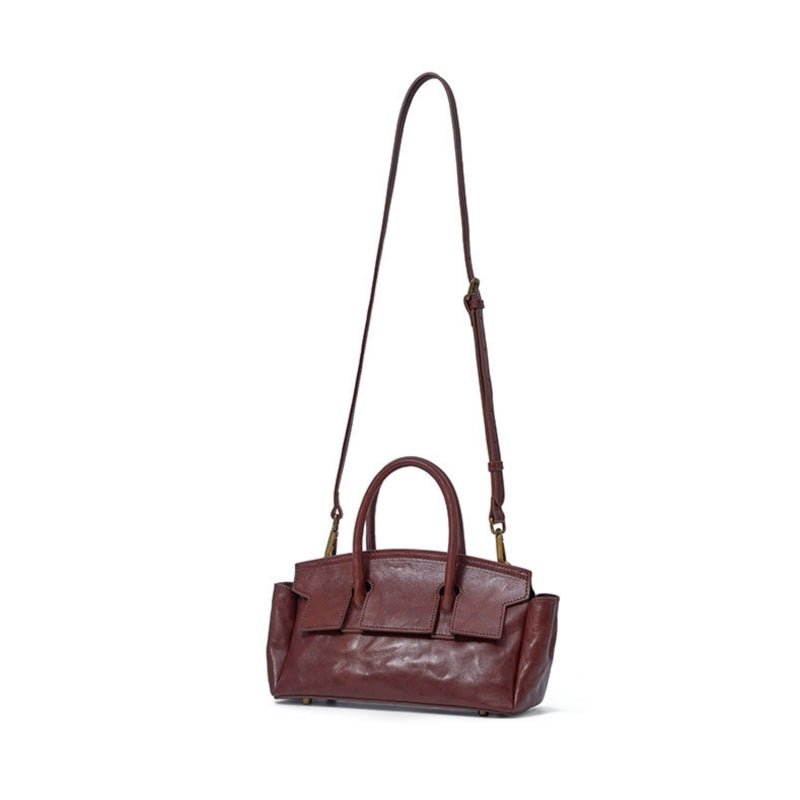 Handmade vegetable - tanned cowhide crossbody bag - zoraflux