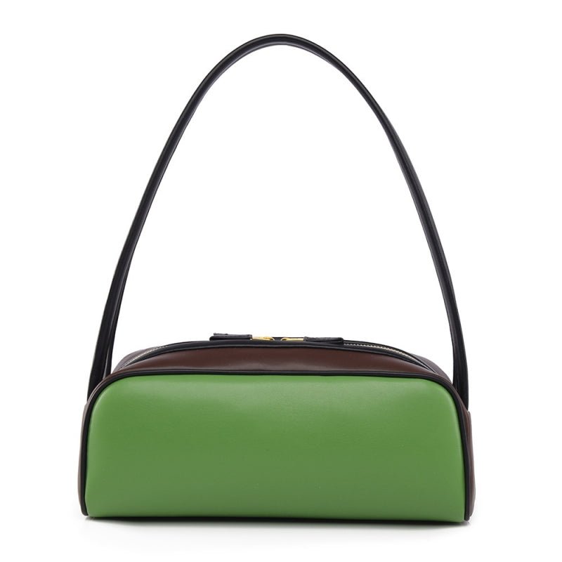 High - end color - blocking baguette bag - zoraflux
