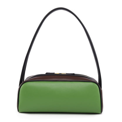 High - end color - blocking baguette bag - zoraflux