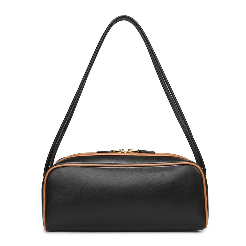 High - end color - blocking baguette bag - zoraflux