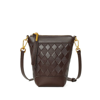 Japanese - style genuine leather crossbody mini mobile phone case - zoraflux