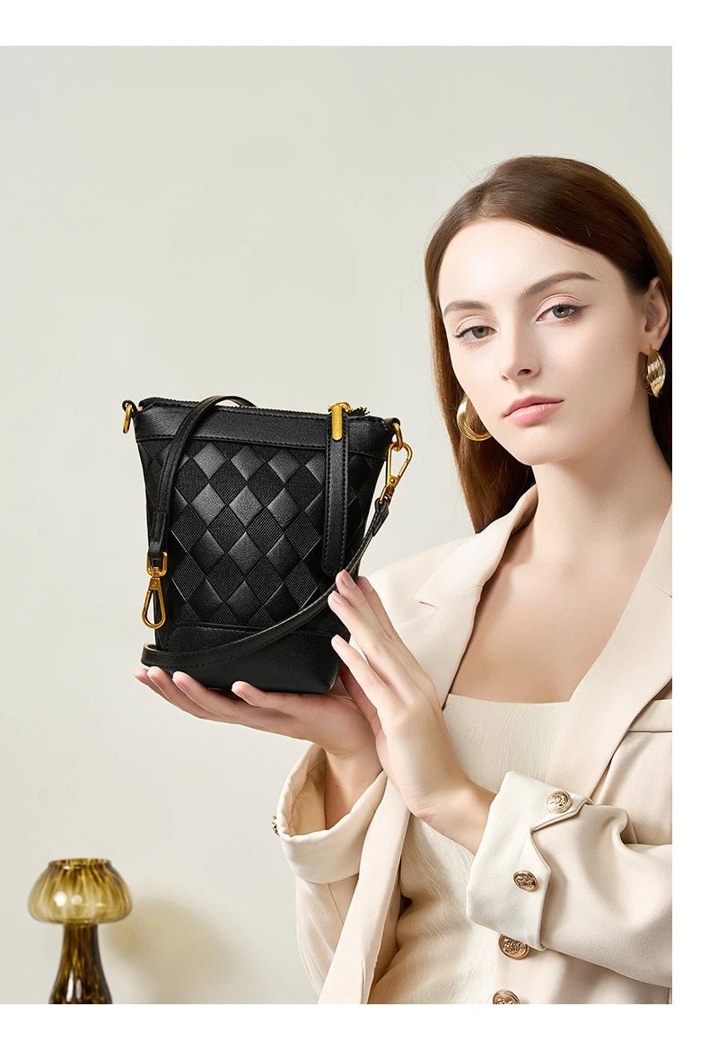 Japanese - style genuine leather crossbody mini mobile phone case - zoraflux