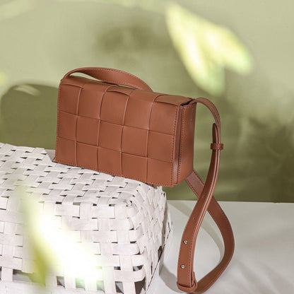 Knitted Checkered Crossbody Bag - zoraflux
