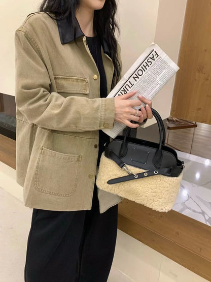 Lambskin and shell - shaped crossbody bag - zoraflux