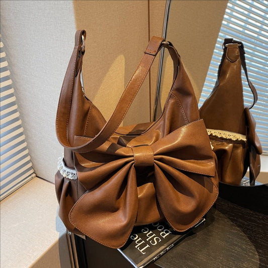 Large capacity bow - tie shoulder bag - perfect for commuting or as a gift. - zoraflux