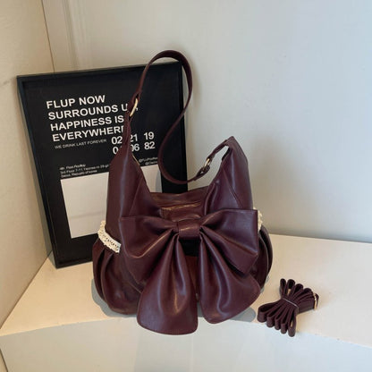 Large capacity bow - tie shoulder bag - perfect for commuting or as a gift. - zoraflux