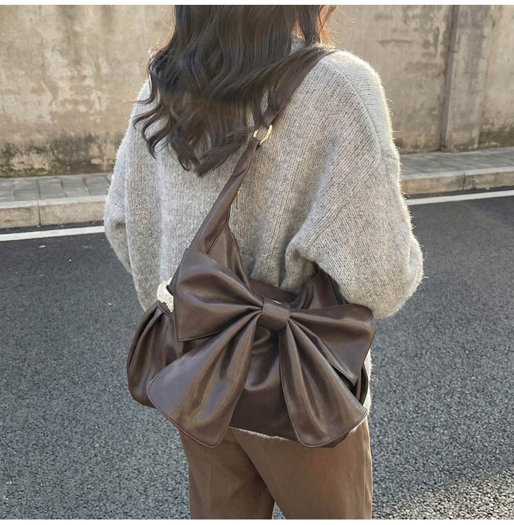 Large capacity bow - tie shoulder bag - perfect for commuting or as a gift. - zoraflux