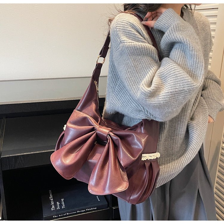Large capacity bow - tie shoulder bag - perfect for commuting or as a gift. - zoraflux