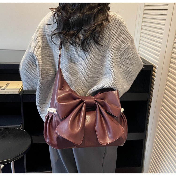 Large capacity bow - tie shoulder bag - perfect for commuting or as a gift. - zoraflux