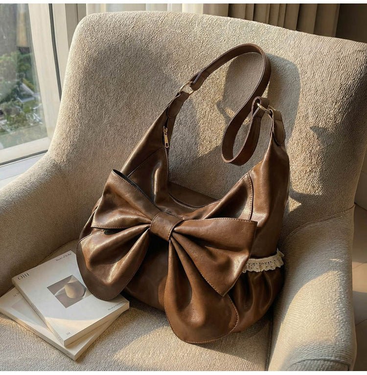 Large capacity bow - tie shoulder bag - perfect for commuting or as a gift. - zoraflux