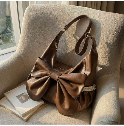 Large capacity bow - tie shoulder bag - perfect for commuting or as a gift. - zoraflux