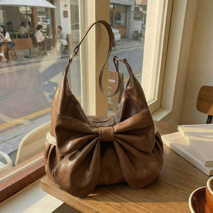 Large capacity bow - tie shoulder bag - perfect for commuting or as a gift. - zoraflux