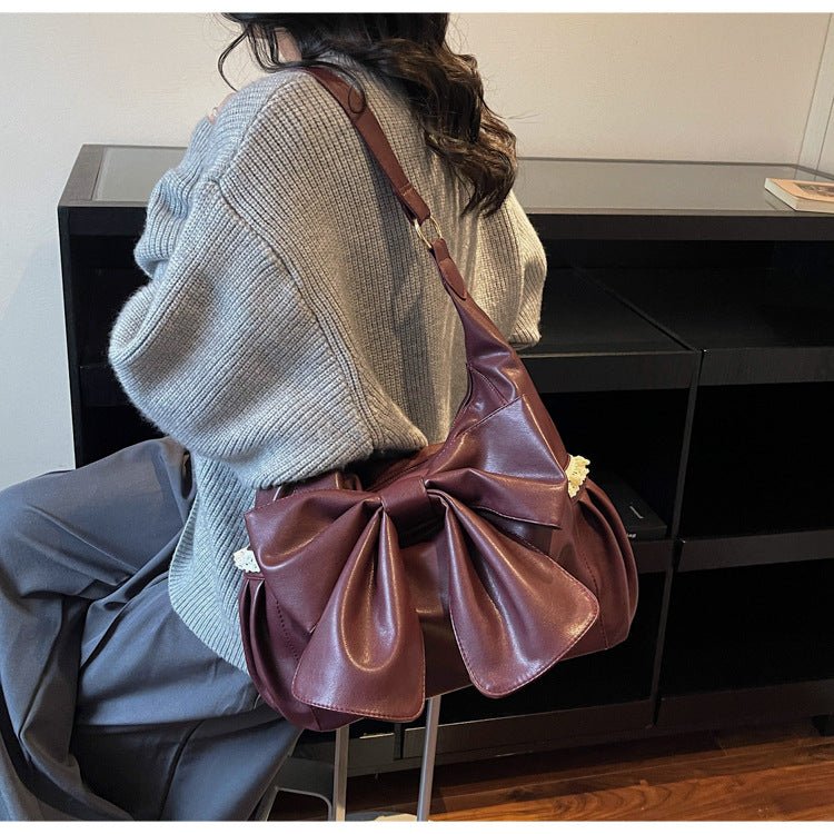 Large capacity bow - tie shoulder bag - perfect for commuting or as a gift. - zoraflux