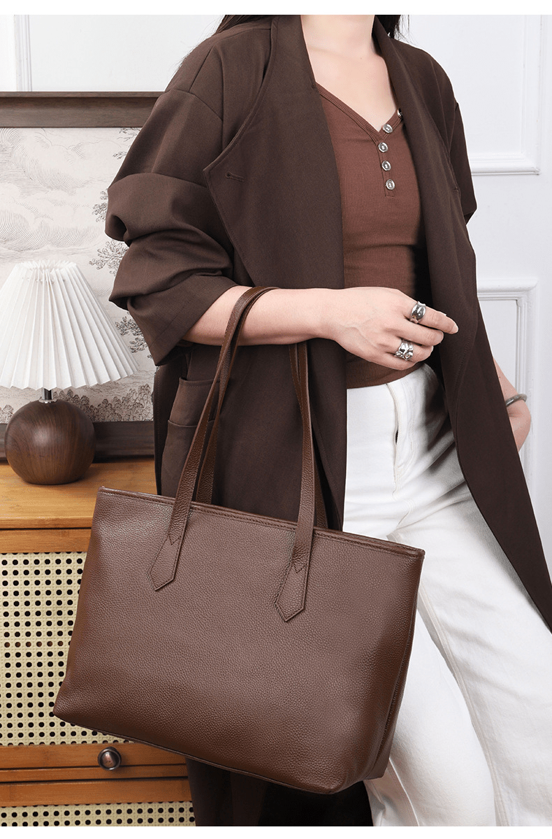 Large - capacity simple tote bag for women's commuting - zoraflux