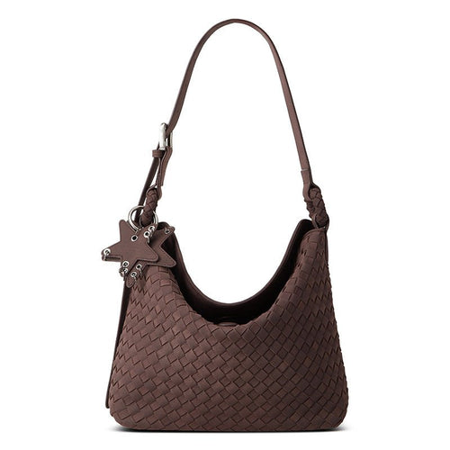 Large Capacity Woven Suede Matte Velvet Bucket Bag: High - End Versatile Shoulder Crossbody Tote - zoraflux