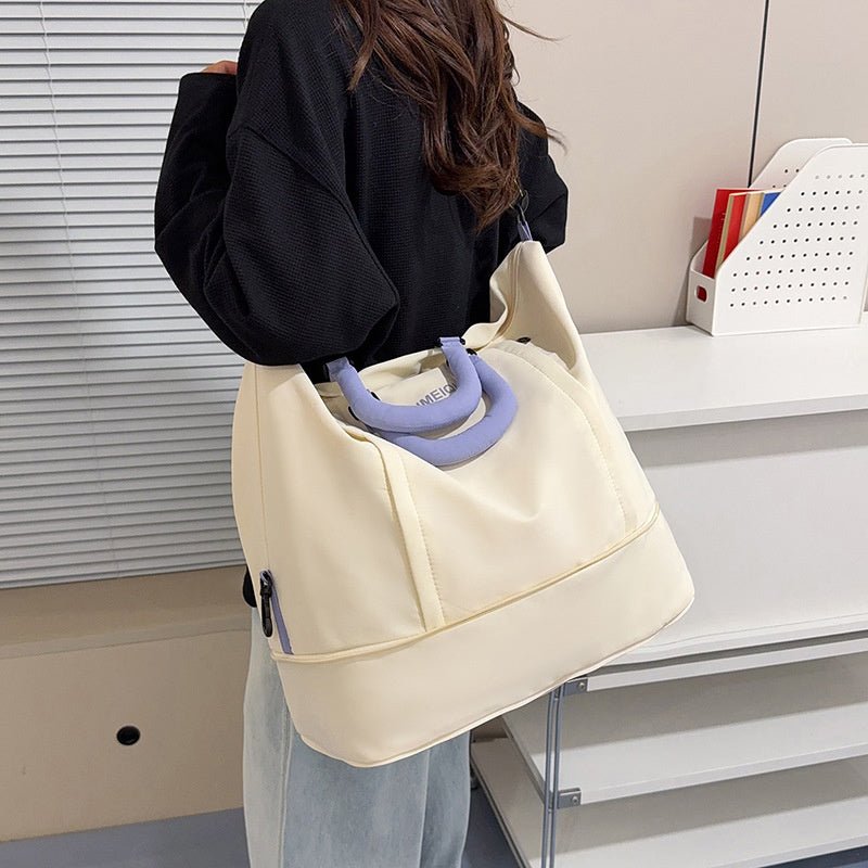 Large Expandable Nylon Weekender Duffle Bag Multi‑Way Carry Travel Gym Overnight Bag - zoraflux