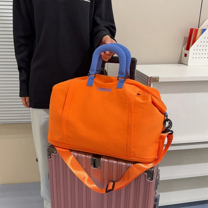 Large Expandable Nylon Weekender Duffle Bag Multi‑Way Carry Travel Gym Overnight Bag - zoraflux