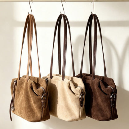 Leather Suede Business Shoulder Bag - zoraflux
