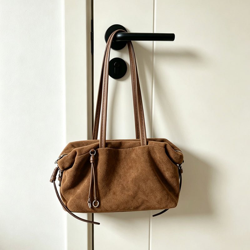 Leather Suede Business Shoulder Bag - zoraflux