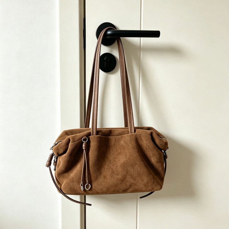 Leather Suede Business Shoulder Bag - zoraflux