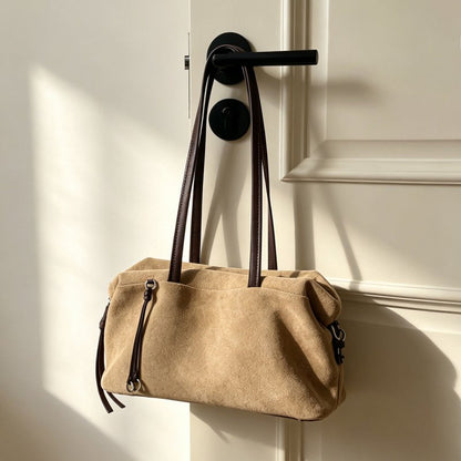 Leather Suede Business Shoulder Bag - zoraflux