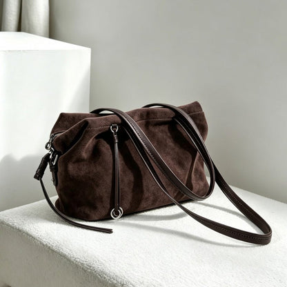 Leather Suede Business Shoulder Bag - zoraflux