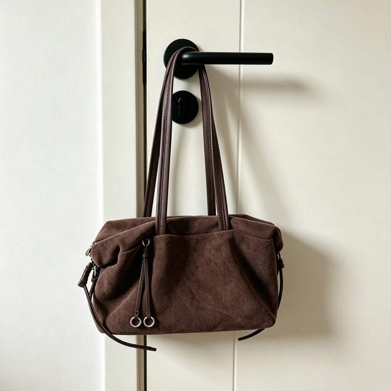 Leather Suede Business Shoulder Bag - zoraflux