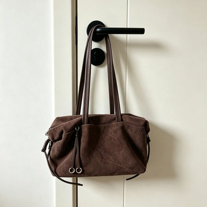 Leather Suede Business Shoulder Bag - zoraflux