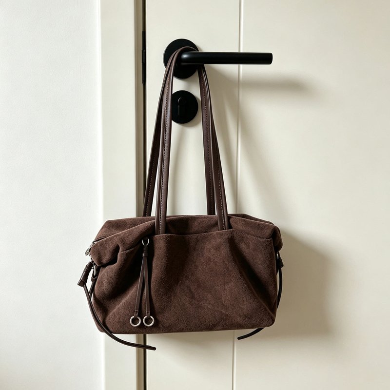 Leather Suede Business Shoulder Bag - zoraflux
