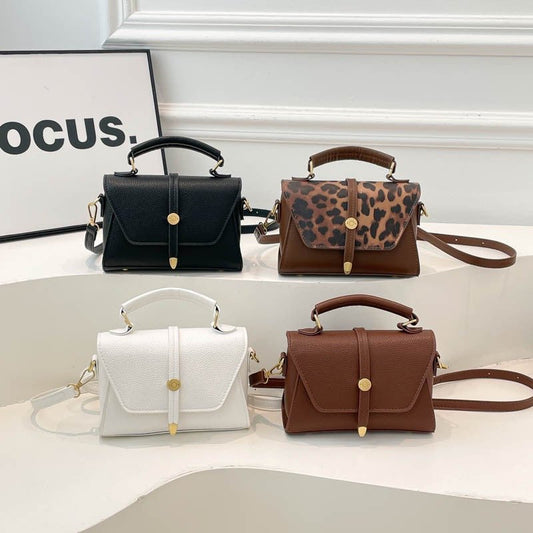 Leopard - patterned textured crossbody small bag - zoraflux