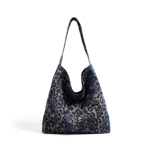 Leopard print camouflage canvas tote bag - zoraflux