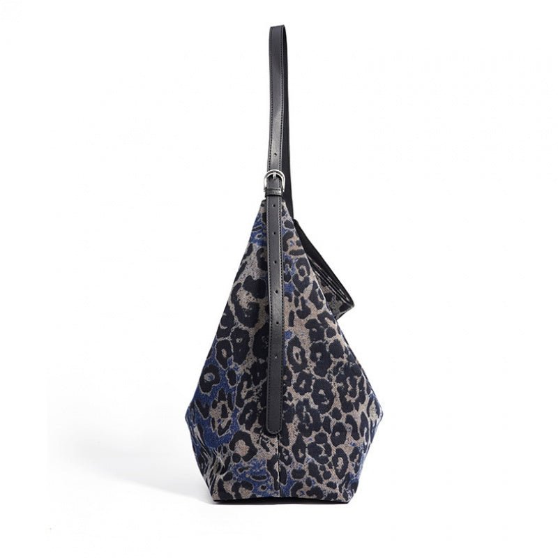 Leopard print camouflage canvas tote bag - zoraflux