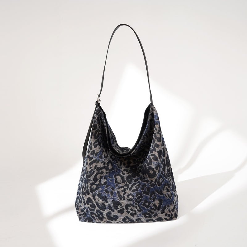 Leopard print camouflage canvas tote bag - zoraflux
