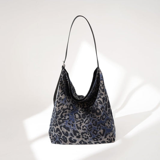 Leopard print camouflage canvas tote bag - zoraflux