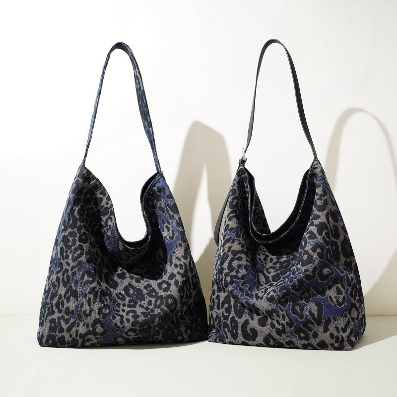 Leopard print camouflage canvas tote bag - zoraflux