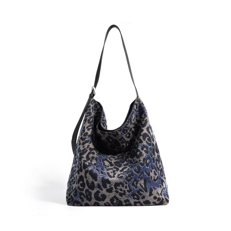 Leopard print camouflage canvas tote bag - zoraflux